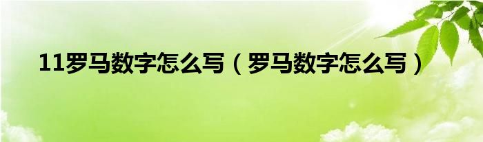 11罗马数字怎么写（罗马数字怎么写）