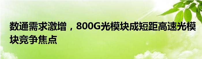 数通需求激增，800G光模块成短距高速光模块竞争焦点