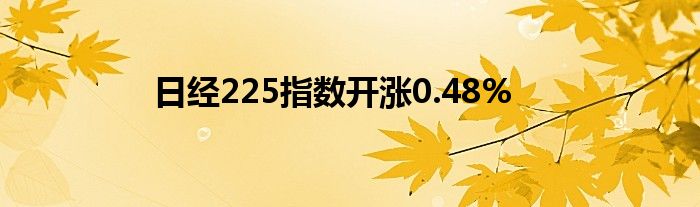 日经225指数开涨0.48%