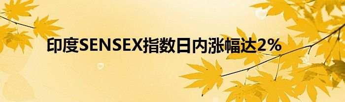 印度SENSEX指数日内涨幅达2%