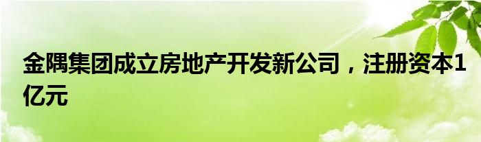 金隅集团成立房地产开发新公司，注册资本1亿元