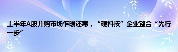 上半年A股并购市场乍暖还寒，“硬科技”企业整合“先行一步”