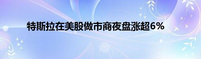 特斯拉在美股做市商夜盘涨超6%