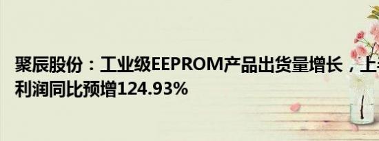 聚辰股份：工业级EEPROM产品出货量增长，上半年归母净利润同比预增124.93%