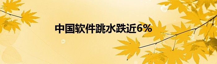 中国软件跳水跌近6%