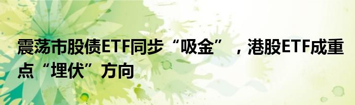 震荡市股债ETF同步“吸金”，港股ETF成重点“埋伏”方向