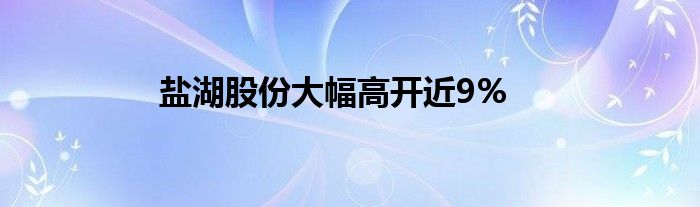 盐湖股份大幅高开近9%