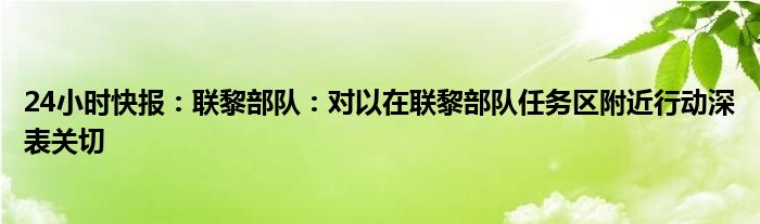 24小时快报：联黎部队：对以在联黎部队任务区附近行动深表关切