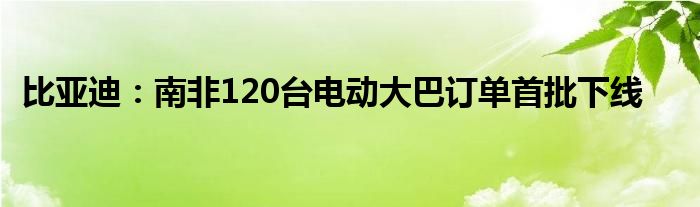 比亚迪：南非120台电动大巴订单首批下线