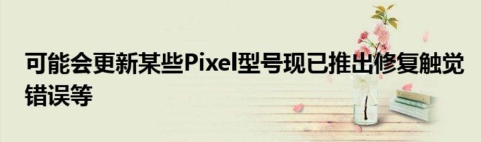 可能会更新某些Pixel型号现已推出修复触觉错误等