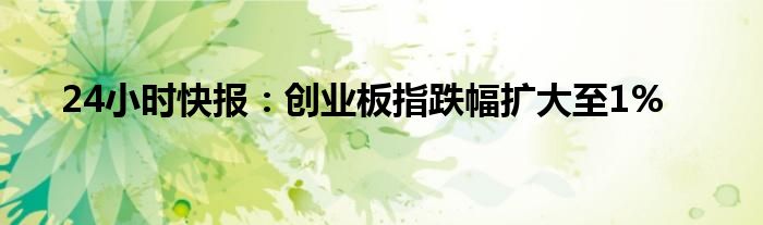 24小时快报：创业板指跌幅扩大至1%