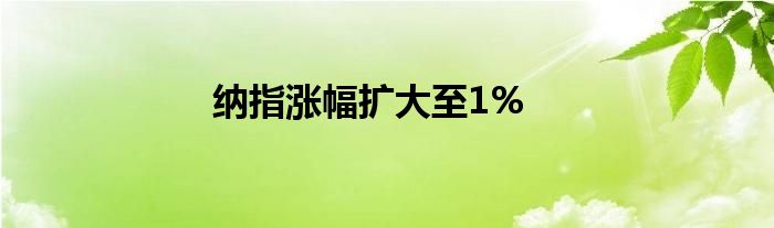 纳指涨幅扩大至1%