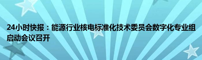 24小时快报：能源行业核电标准化技术委员会数字化专业组启动会议召开