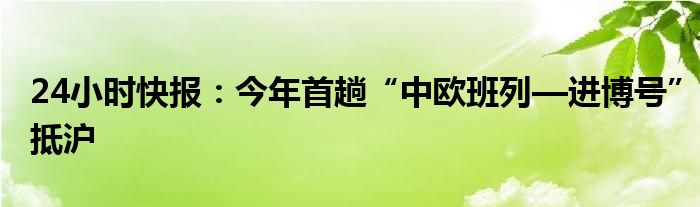 24小时快报：今年首趟“中欧班列—进博号”抵沪