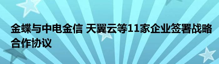 金蝶与中电金信 天翼云等11家企业签署战略合作协议