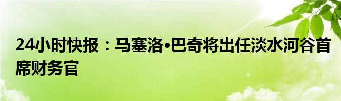 24小时快报：马塞洛·巴奇将出任淡水河谷首席财务官