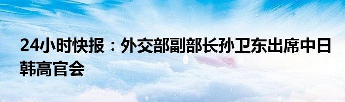 24小时快报：外交部副部长孙卫东出席中日韩高官会