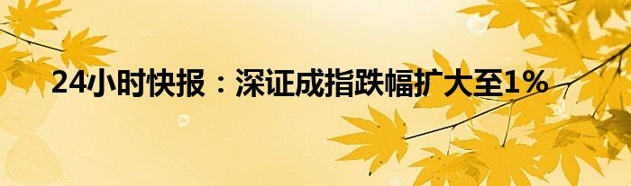 24小时快报：深证成指跌幅扩大至1%