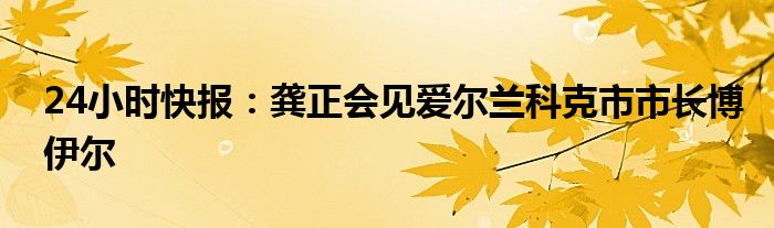 24小时快报：龚正会见爱尔兰科克市市长博伊尔