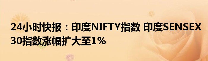 24小时快报：印度NIFTY指数 印度SENSEX30指数涨幅扩大至1%