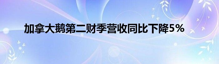 加拿大鹅第二财季营收同比下降5%