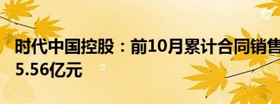 时代中国控股：前10月累计合同销售金额约75.56亿元