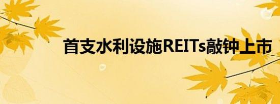 首支水利设施REITs敲钟上市