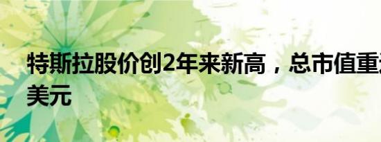 特斯拉股价创2年来新高，总市值重返1万亿美元