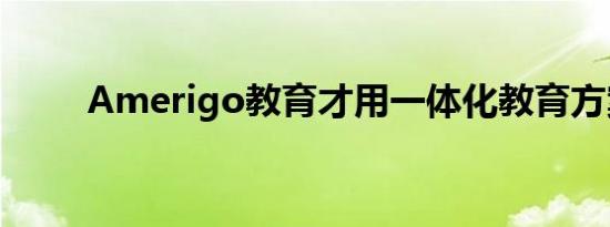 Amerigo教育才用一体化教育方案