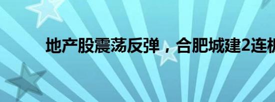 地产股震荡反弹，合肥城建2连板