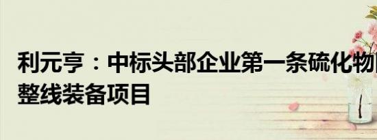 利元亨：中标头部企业第一条硫化物固态电池整线装备项目