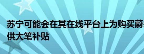 苏宁可能会在其在线平台上为购买蔚来汽车提供大笔补贴