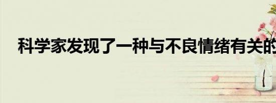 科学家发现了一种与不良情绪有关的受体